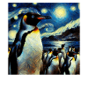 Galapagos Penguin Starry Night