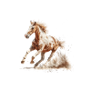 Dynamic Gallop Brown Horse