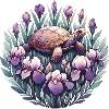 Box Turtle with Irises