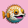 Drôle de poisson-globe rieur