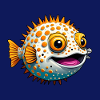 Drôle de poisson-globe rieur