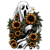 Ghost with sunflowers