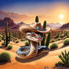 Cute snake with cowboy hat