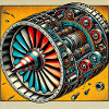 Turbine Unleashed: Comic Art - Airplane Turbine