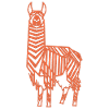 Abstract Llama Geometric Line Art