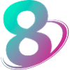 Nummer 8 mehrfarbig