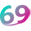 Nummer 69 mehrfarbig