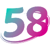 Nummer 58 mehrfarbig