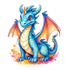 Drache Wasserfarben