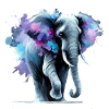 Éléphant majestueux en aquarelle