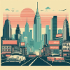 Retro City Sunrise