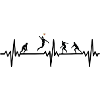 Volleyball Team Frequency Heartbeat Black