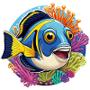 Bunter Korallenfisch und Seeanemonen