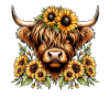Scottish Highland Cattle Sunflower