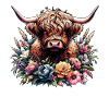 Floral Schottisches Hochlandrind