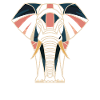 Retro Style Geometric Elephant