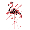 Abstract flamingo with geometric lines