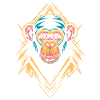 Monkey Head with Geometric Shapes