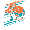 Geometric Hippo Art Design
