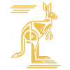 Oeuvre géométrique Kangourou en jaune