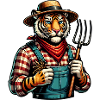 Cute Tiger Farmer