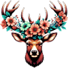 Deer with Flowers