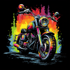 Rainbow Motorcycle Splash