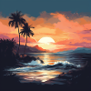 Tropical sunset on the beach