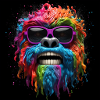 Psychedelic gorilla with sunglasses