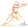 Karateka Line Sketch Retro