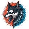 wolf and moon