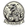 Funny T-Rex Mummy Loves Candy