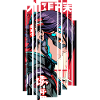 Man Ninja géométrique kanji