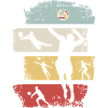 Volleyball Player Retro Stripe Silhouette