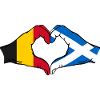 Belgium Scotland Hands Heart Shape