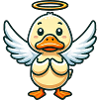 Cute Duck Angel Cartoon Wings Halo