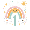 1st Birthday Shirt Rainbow Cloud