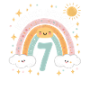 7th Birthday Shirt Rainbow Cloud