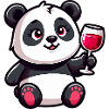 Cute Panda Red Wine Cartoon