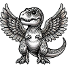 T-Rex Angel Halo Funny Dinosaur