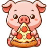 Funny Pig Pizza Farmer Cartoon
