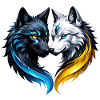 Majestic wolf heads.