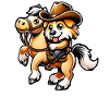 Chien à cheval