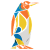 Bunter Pinguin Geometrisches Kunstwerk