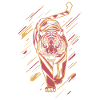 Tigre géométrique en mouvement Oeuvre
