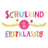 Erstklassiges Schulkind bunt