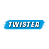 Twister lettering blue