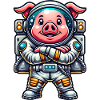 Astronaut Pig Space Universe Cosmonaut