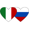 Italy Russia Flag Heart