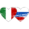 Italia Russia Bandiera Cuore Usato